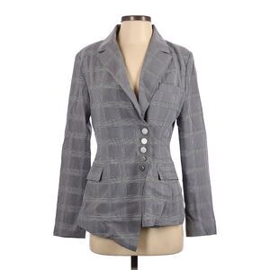 Vintage Y2K Venus Asymmetrical Blazer Gray Plaid Corpcore Size 4